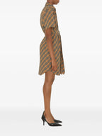 Abiti Abito Camicia a Quadri Burberry Beige Femme