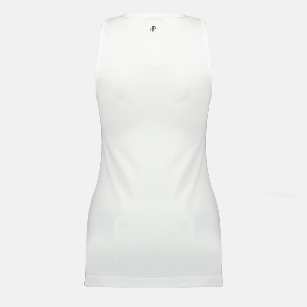 Immagine dell'articolo Top in cotone bianco a costine del marchio Patou per Donna - Stagione Primavera-Estate 2026 - Vista Retro
