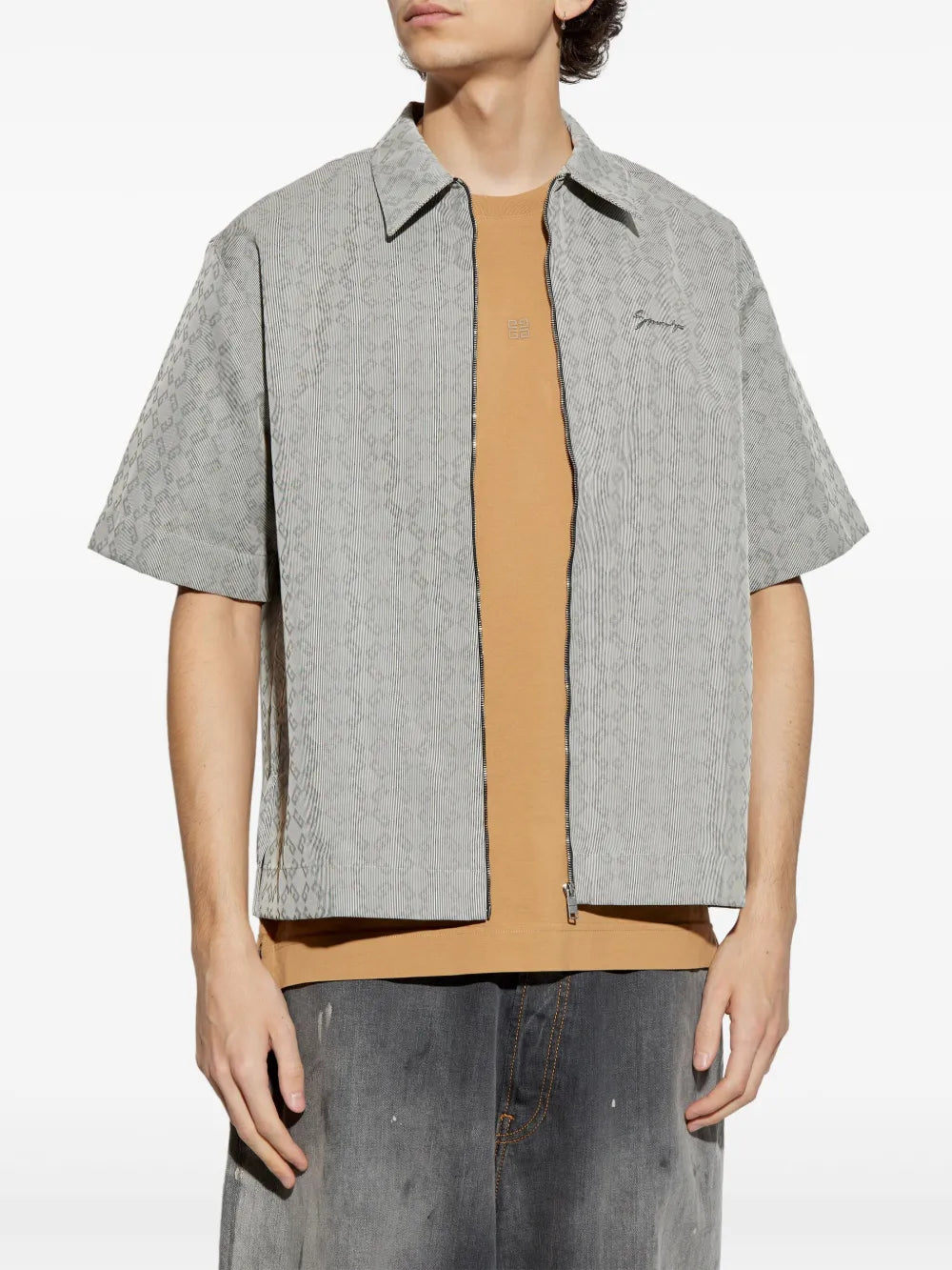 Chaquetas Chaqueta Camisa con Cierre Givenchy Gris Hombres