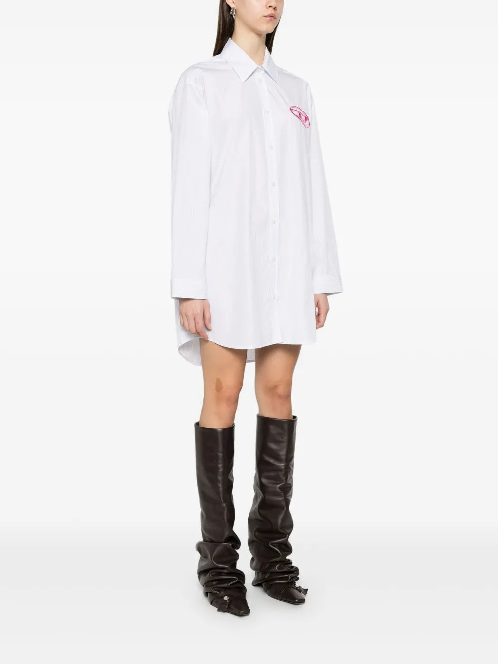 Abiti Abito Camicia D-Dalis a Strisce Diesel Blu Femme