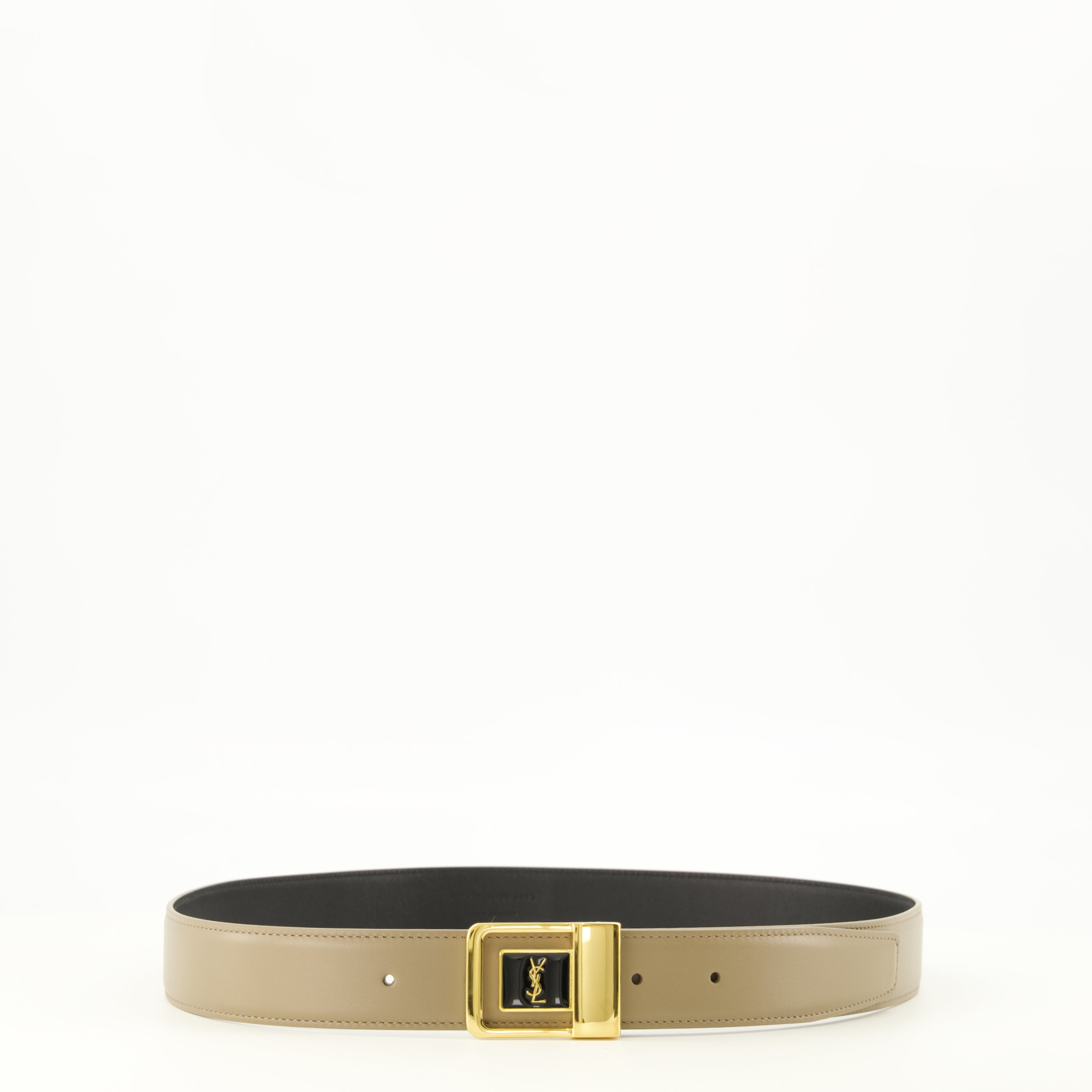Ceintures Cintura 66 in Pelle Beige Saint Laurent Beige Femme