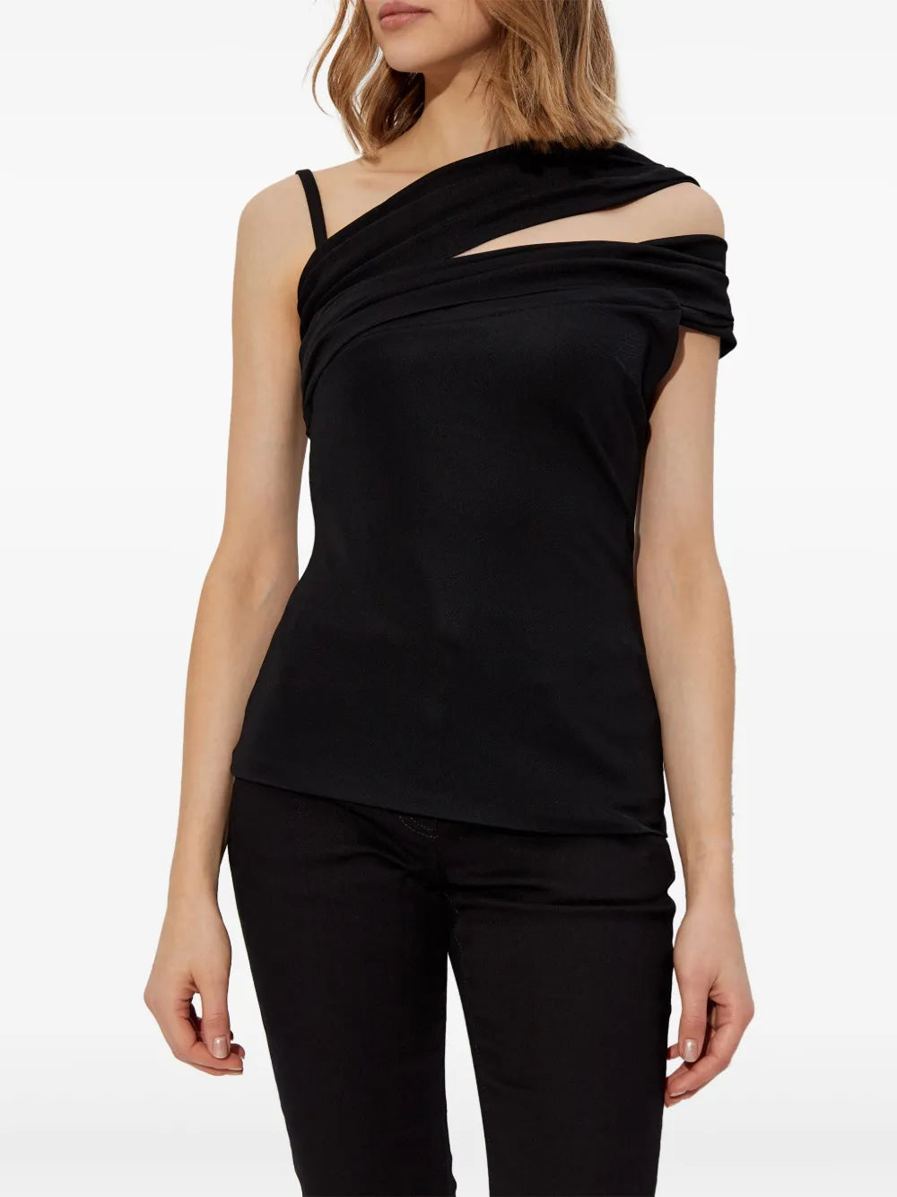 Tops Black Asymmetrical Top Versace Black Femme