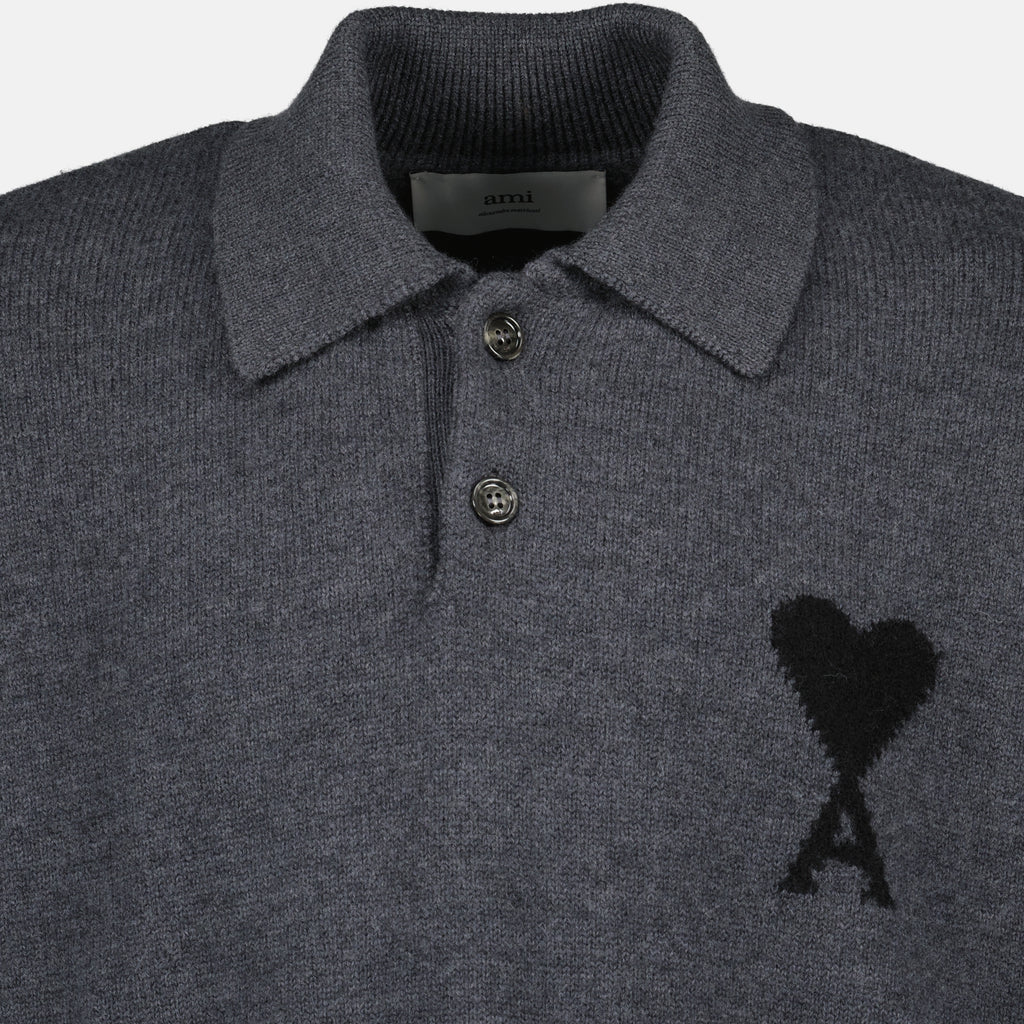 Polos Polo en laine Ami PARIS Gris Homme