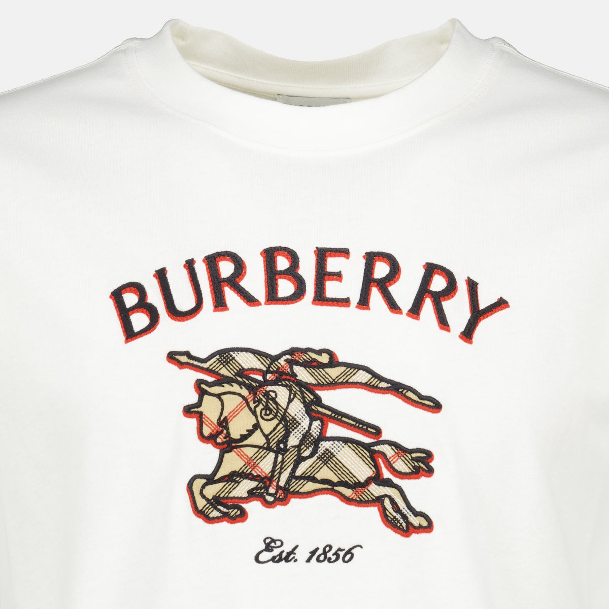 T-shirts Camisa T-shirt Knight Check Blanca Burberry Blanc Homme