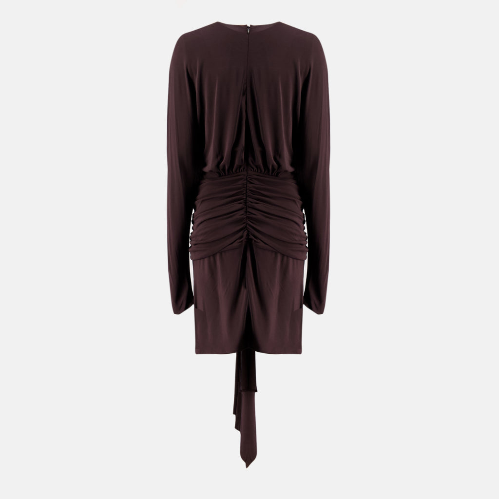 Draped Brown Short Dress Christopher Esber
