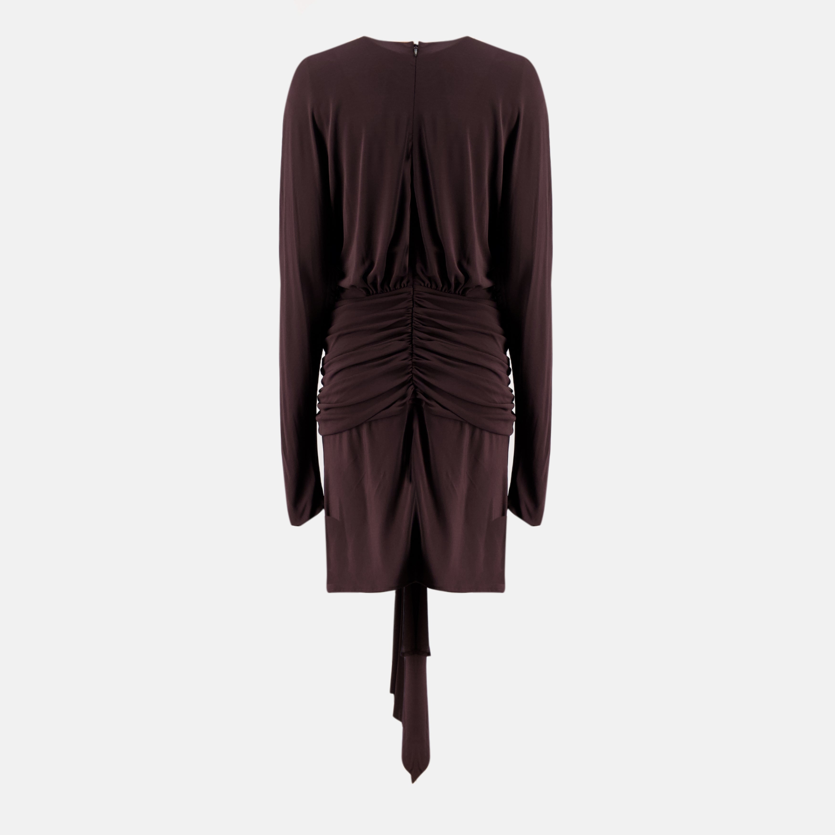 Imagen del vestido corto drapeado marrón de la marca Christopher Esber para Mujer - Temporada Primavera-Verano 2026 - Vista Trasera