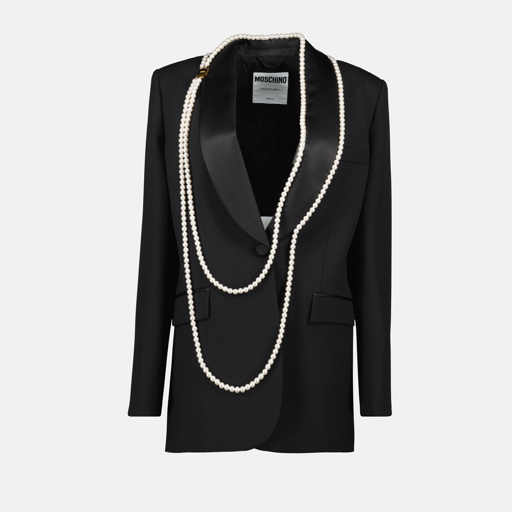 Giacche Blazer con Perle Moschino Nero Donne
