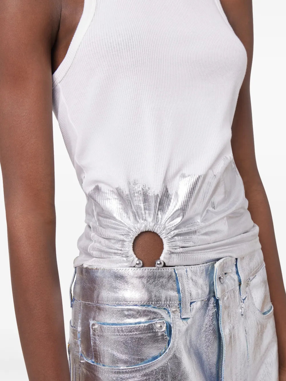 Tops Piercing Tank Top Rabanne White Femme