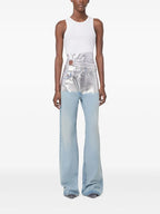 Hosen Baggy Denim Jeans Rabanne Silber Femme