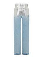Hosen Baggy Denim Jeans Rabanne Silber Femme