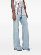 Hosen Baggy Denim Jeans Rabanne Silber Femme