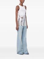 Hosen Baggy Denim Jeans Rabanne Silber Femme