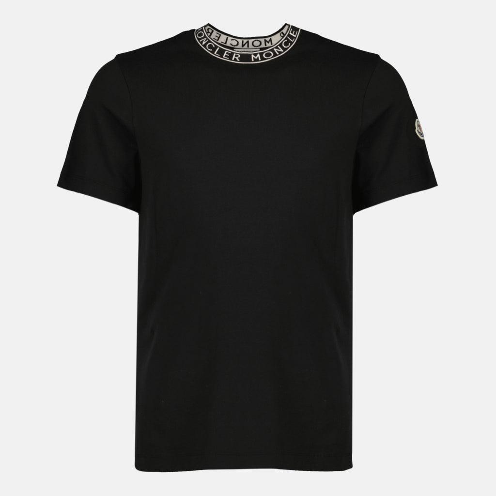 Imagen de la camiseta de logo negro de la marca Moncler para hombre - Temporada Primavera-Verano 2026 - Vista frontal