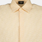 Camisas Camisa de Linho Fendi Bege Homme