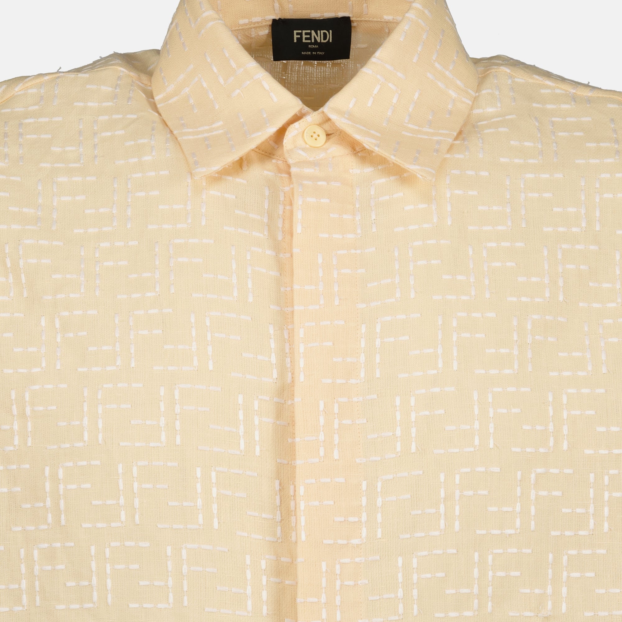 Camisas Camisa de Lino Fendi Beige Homme