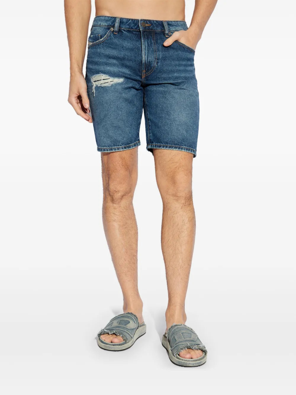 Short En Jean Diesel Femme Taille 30 (W30) - Bleu Moyen - Coton - Occasion