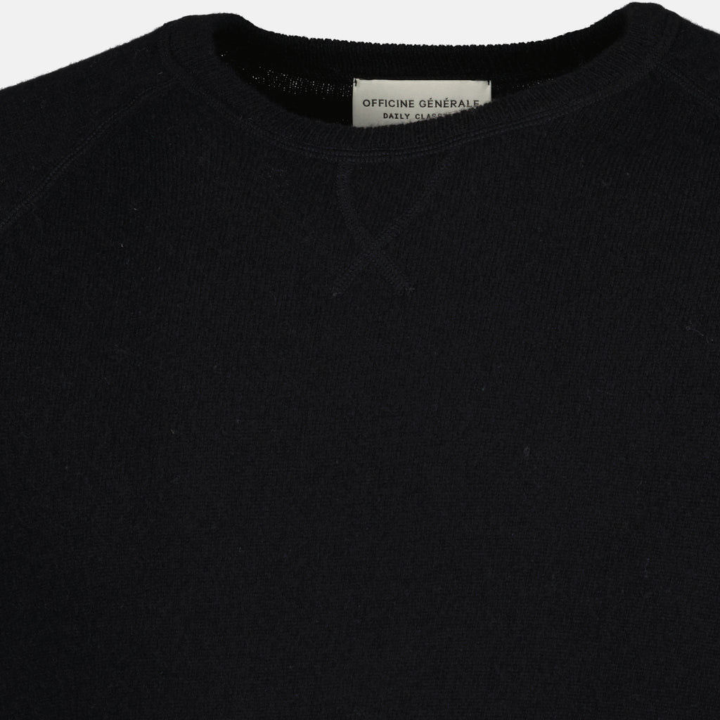 Maille Pull en cachemire noir Officine Générale Noir Unisexe