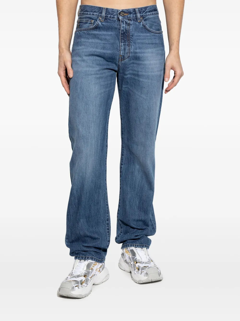 Pantaloni Jeans Dritti Versace Blu Homme