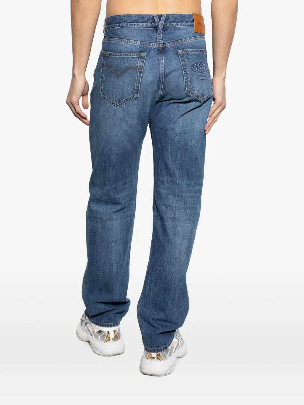 Pantaloni Jeans Dritti Versace Blu Homme