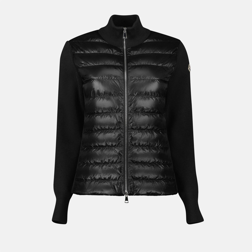 Jaquetas Casaco acolchoado bi-matéria Moncler Preto Femme
