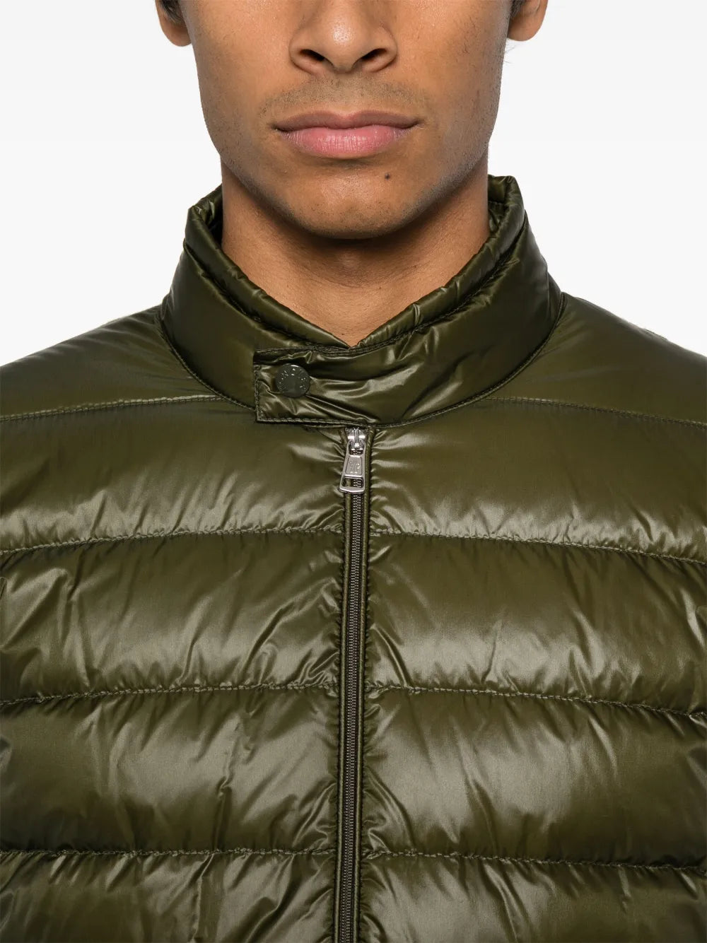 재킷 투톤 퀼팅 재킷 Moncler 카키색 옷감 Homme