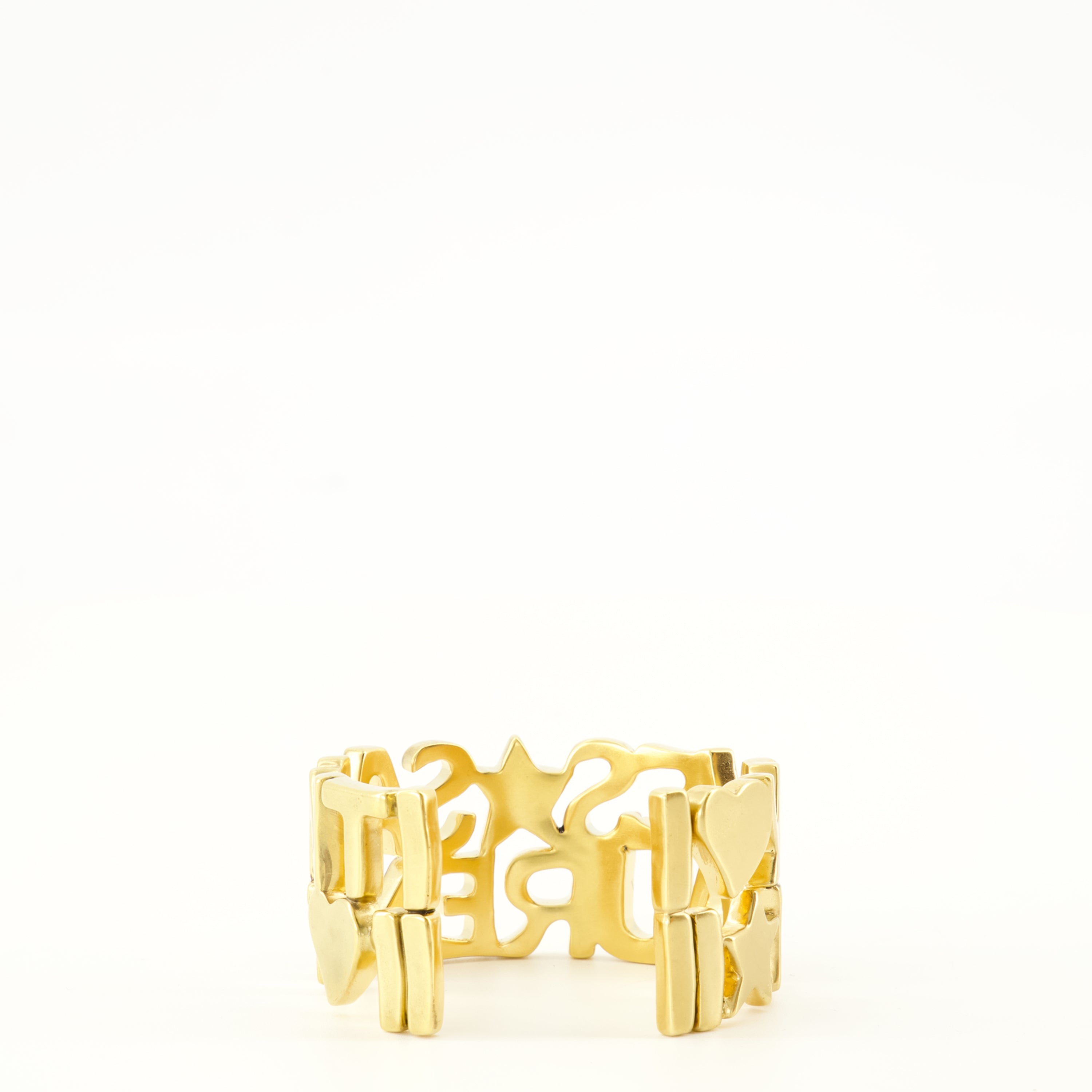 Bijoux Manchette de métal doré Saint Laurent Doré Unisexe