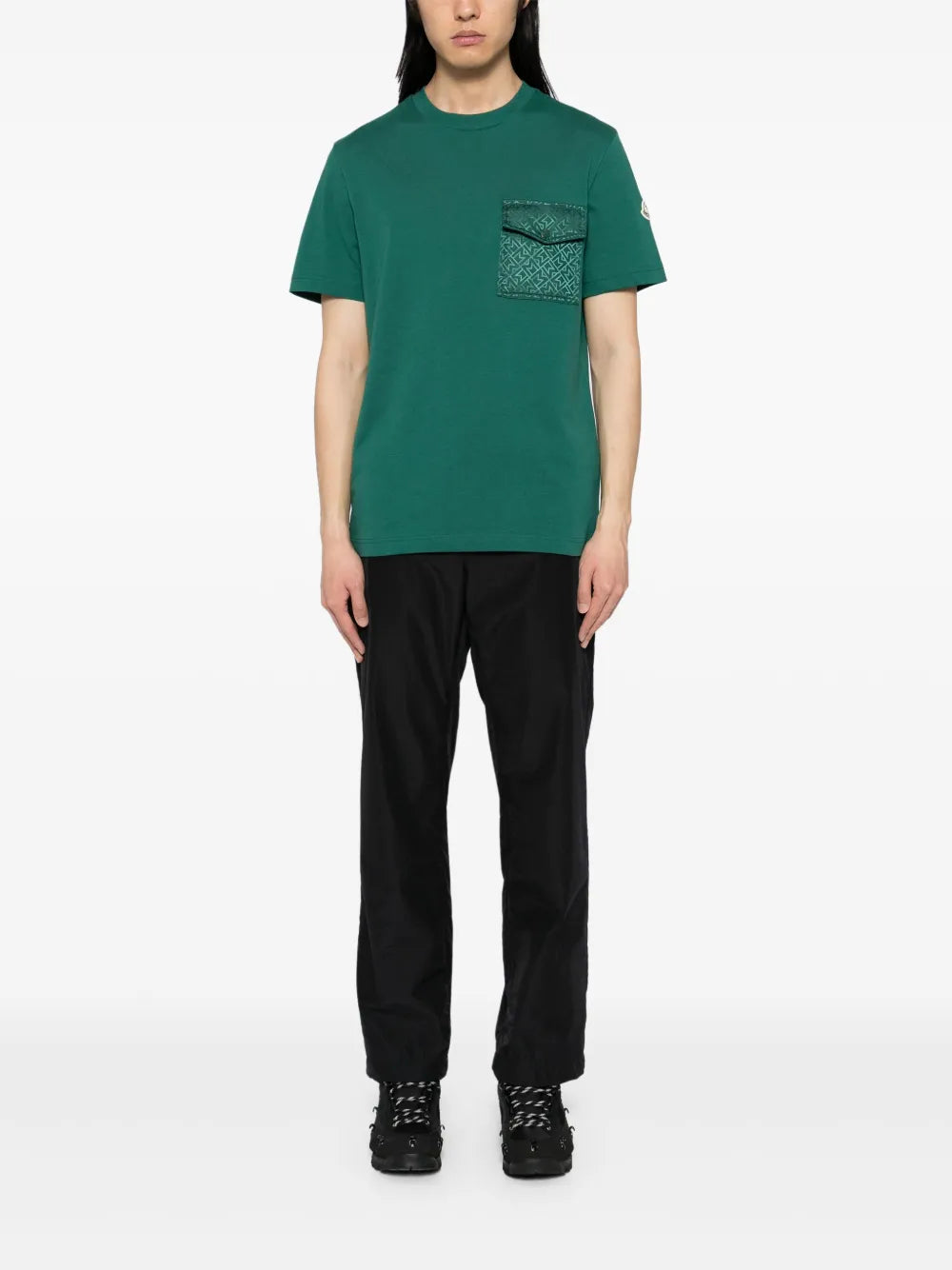T-shirt T-shirt a Pocke Monogram Moncler Verde Homme