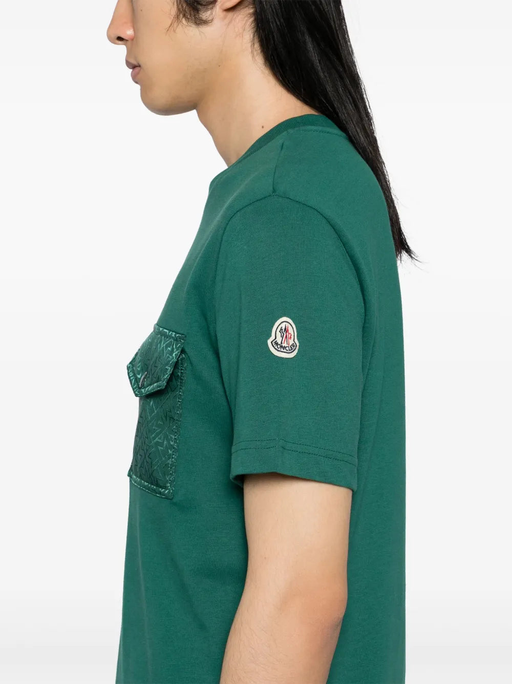 T-shirt T-shirt a Pocke Monogram Moncler Verde Homme