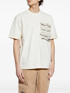 Camisetas T-shirt com Bolso Moncler Grenoble Bege Homme
