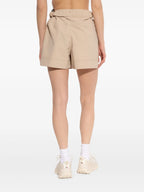 Shorts Pantaloncini Tecnici Arricciati Moncler Grenoble Beige Femme