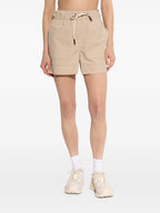 Shorts Pantaloncini Tecnici Arricciati Moncler Grenoble Beige Femme