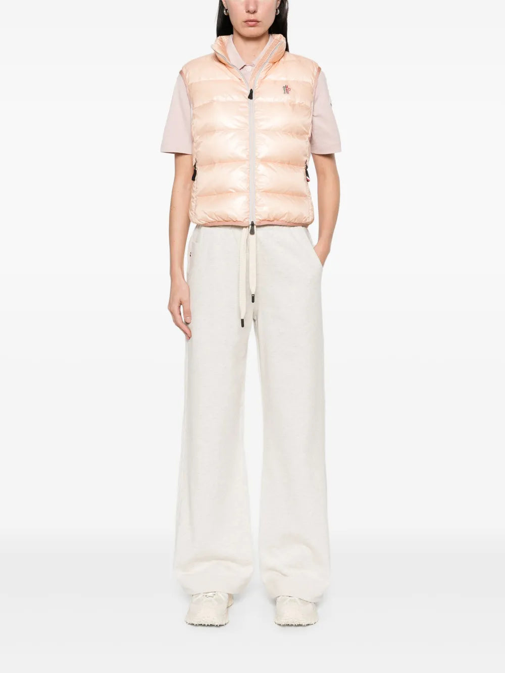 Pantalones Pantalones de chándal de algodón Moncler Grenoble Gris Femme