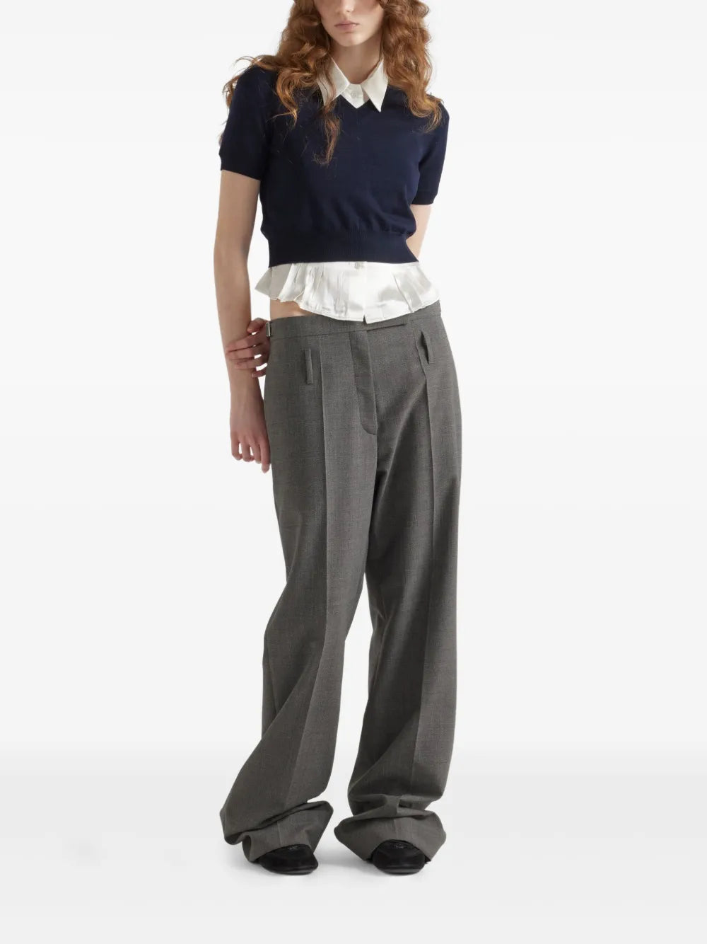Pants Gray Wool Pants Prada Gray Femme