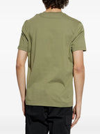 Camisetas T-Shirt com Padrão de Logo Desbotado Moncler Verde Homme