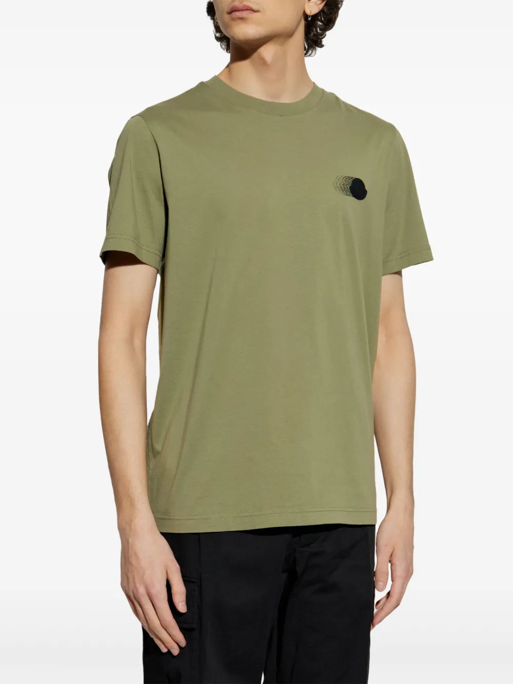 T-shirt T-Shirt con Motivo Logo Sbiadito Moncler Verde Homme