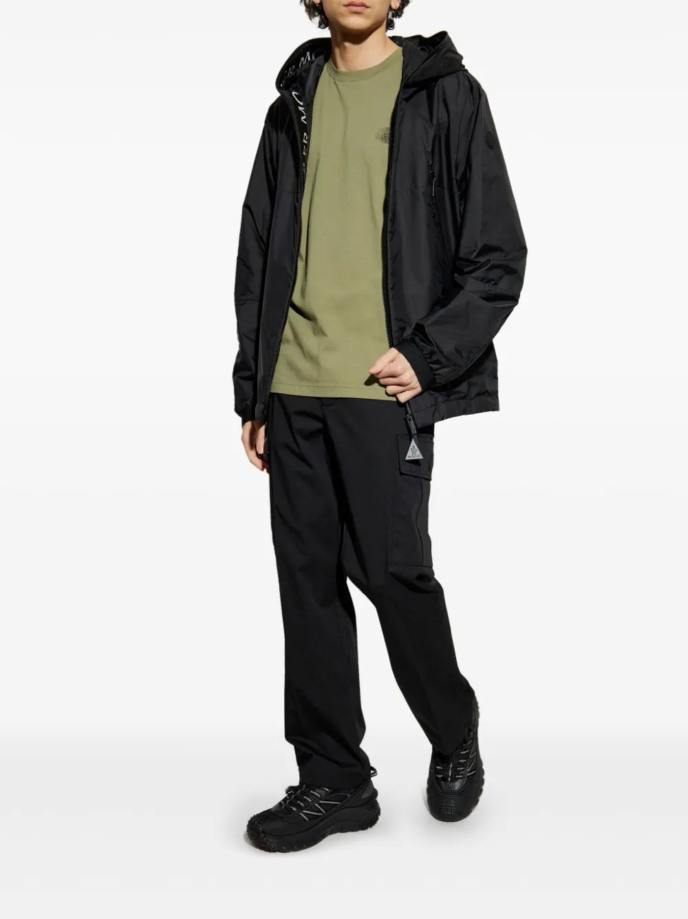 T-shirt T-Shirt con Motivo Logo Sbiadito Moncler Verde Homme