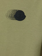 Camisetas T-Shirt com Padrão de Logo Desbotado Moncler Verde Homme