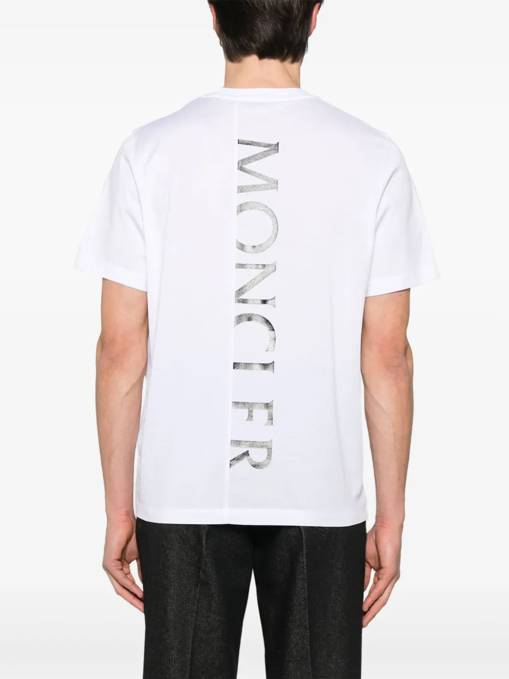 T-shirts T-shirt à logo vertcal Moncler Blanc Homme