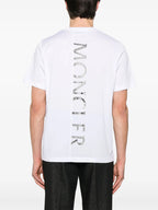 T-shirts T-shirt à logo vertcal Moncler Blanc Homme