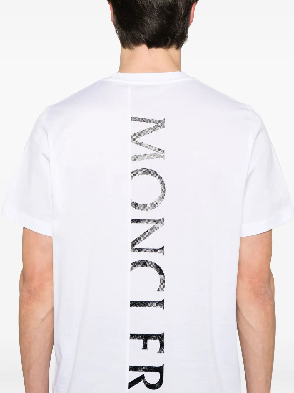 T-shirts T-shirt à logo vertcal Moncler Blanc Homme