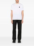 T-shirts T-shirt à logo vertcal Moncler Blanc Homme