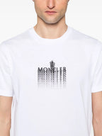 T-shirt T-shirt con logo sbiadito Moncler Bianco Homme