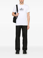 T-shirt T-shirt con logo sbiadito Moncler Bianco Homme