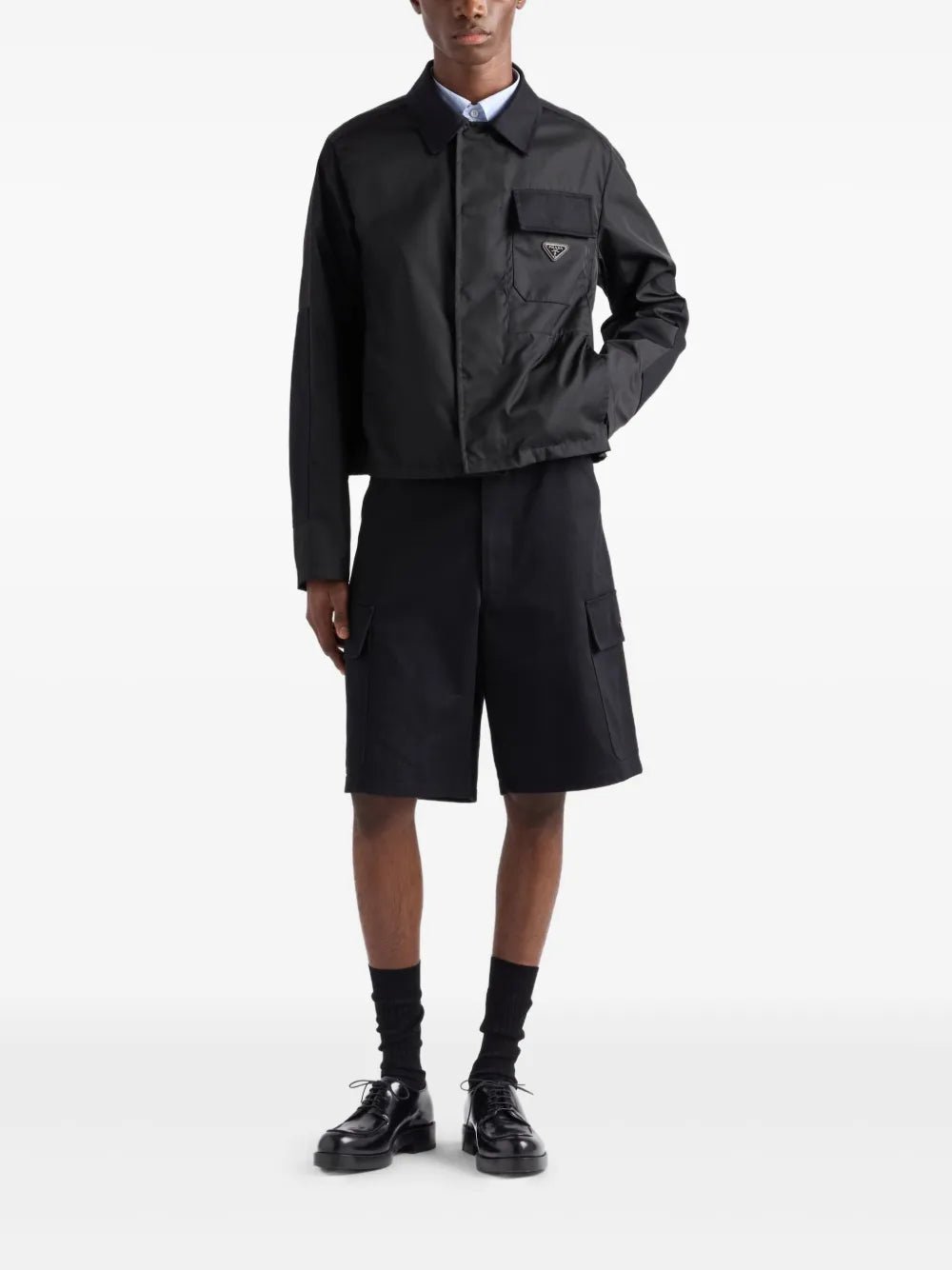 Jaquetas Casaco de Nylon Prada Preto Homme