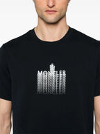 Camisetas T-Shirt com Logotipo Desbotado Moncler Azul escuro Homme