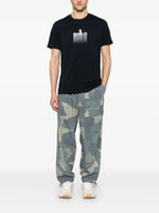Camisetas T-Shirt com Logotipo Desbotado Moncler Azul escuro Homme