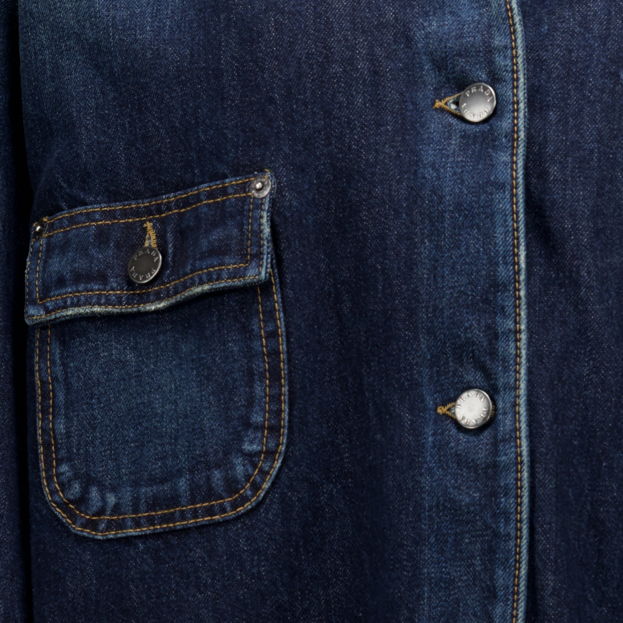 Vestes Casaco de Denim e Couro Azul Escuro Prada Bleu foncé Femme