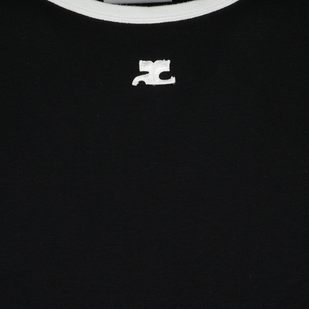 Camisetas T-shirt de Contrastante Assinatura Courrèges Preto Homme