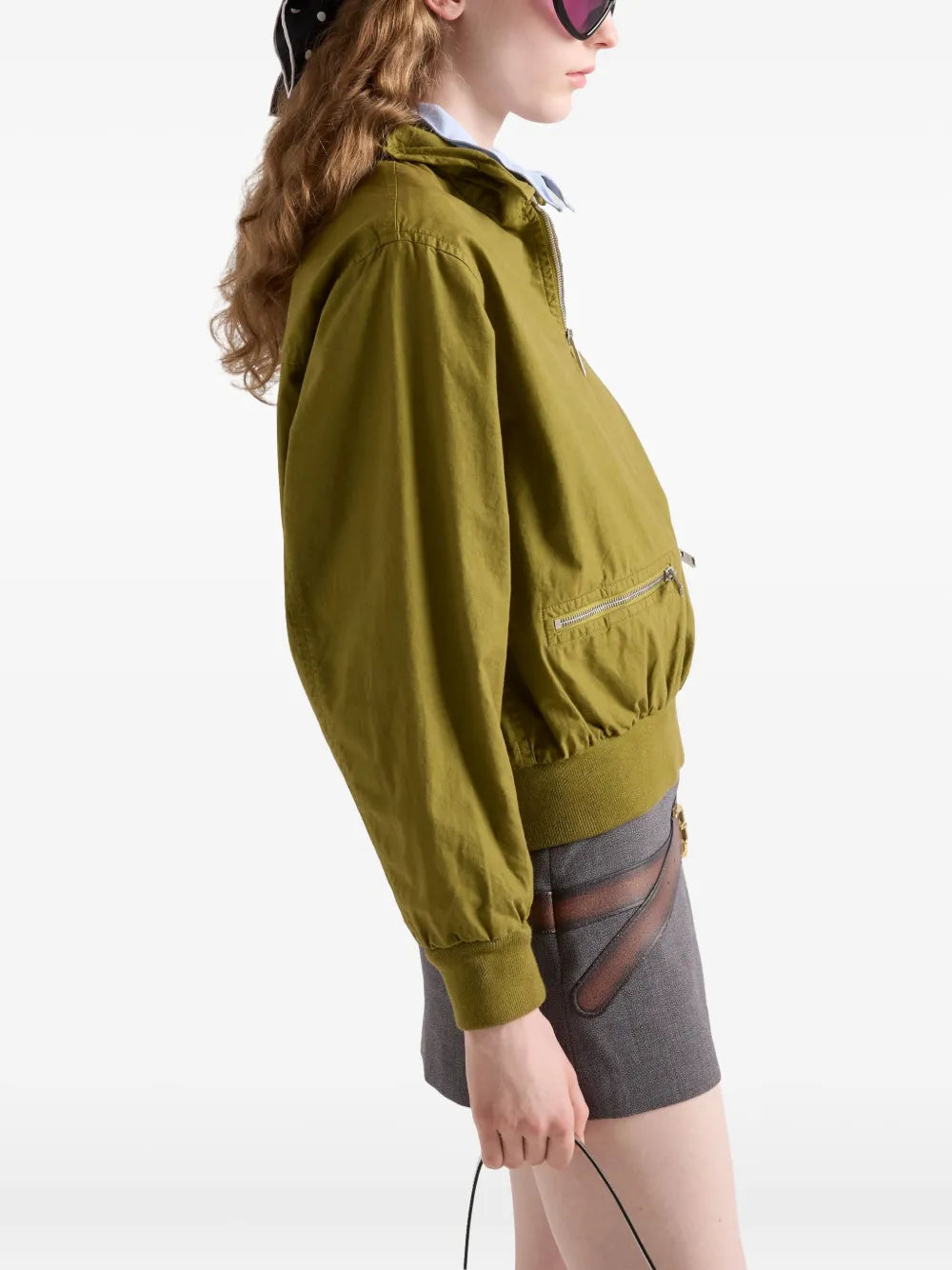 Felpe Giacca in Popeline Prada Cachi Femme