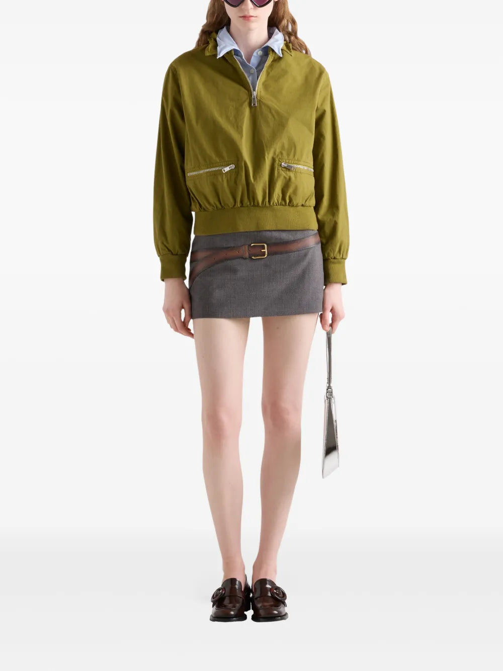 Felpe Giacca in Popeline Prada Cachi Femme